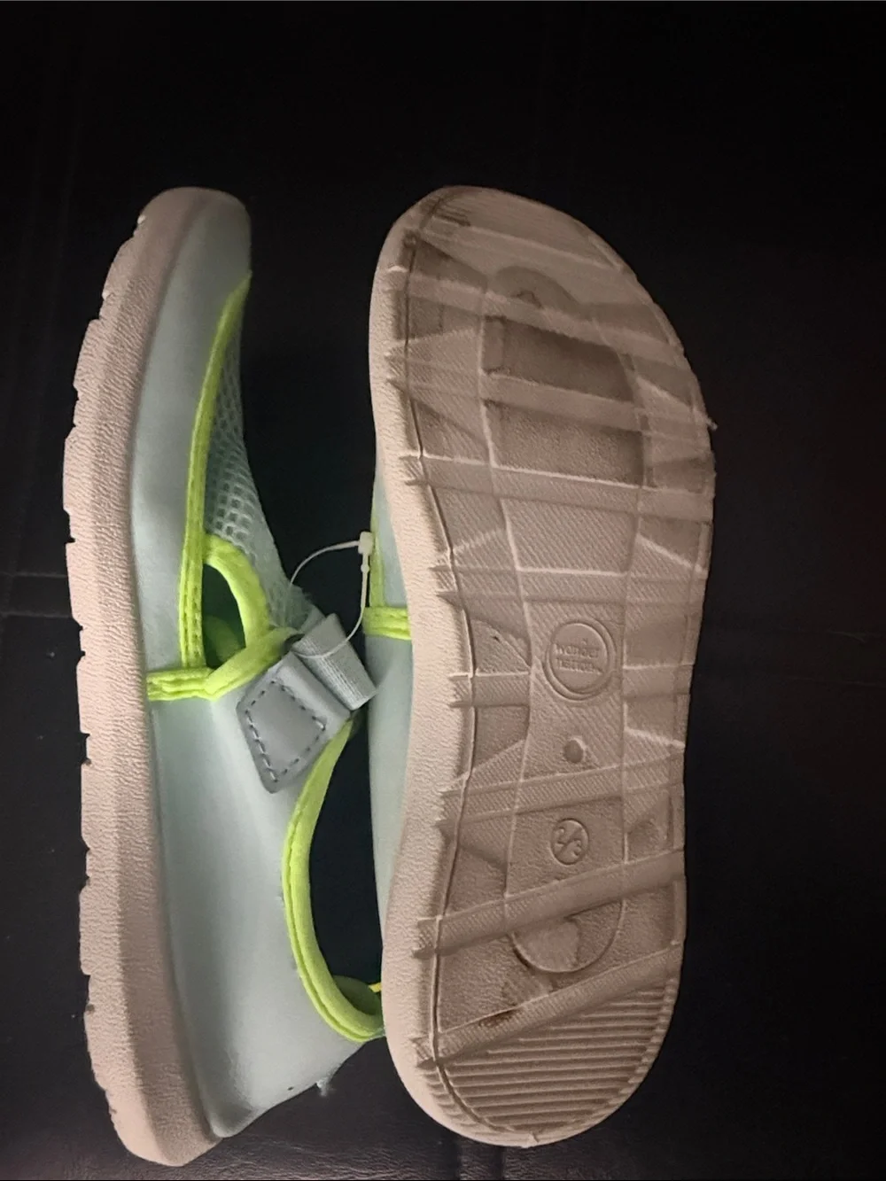 wonder nation Neon Yellow and Light Gray Kids Water Shoes